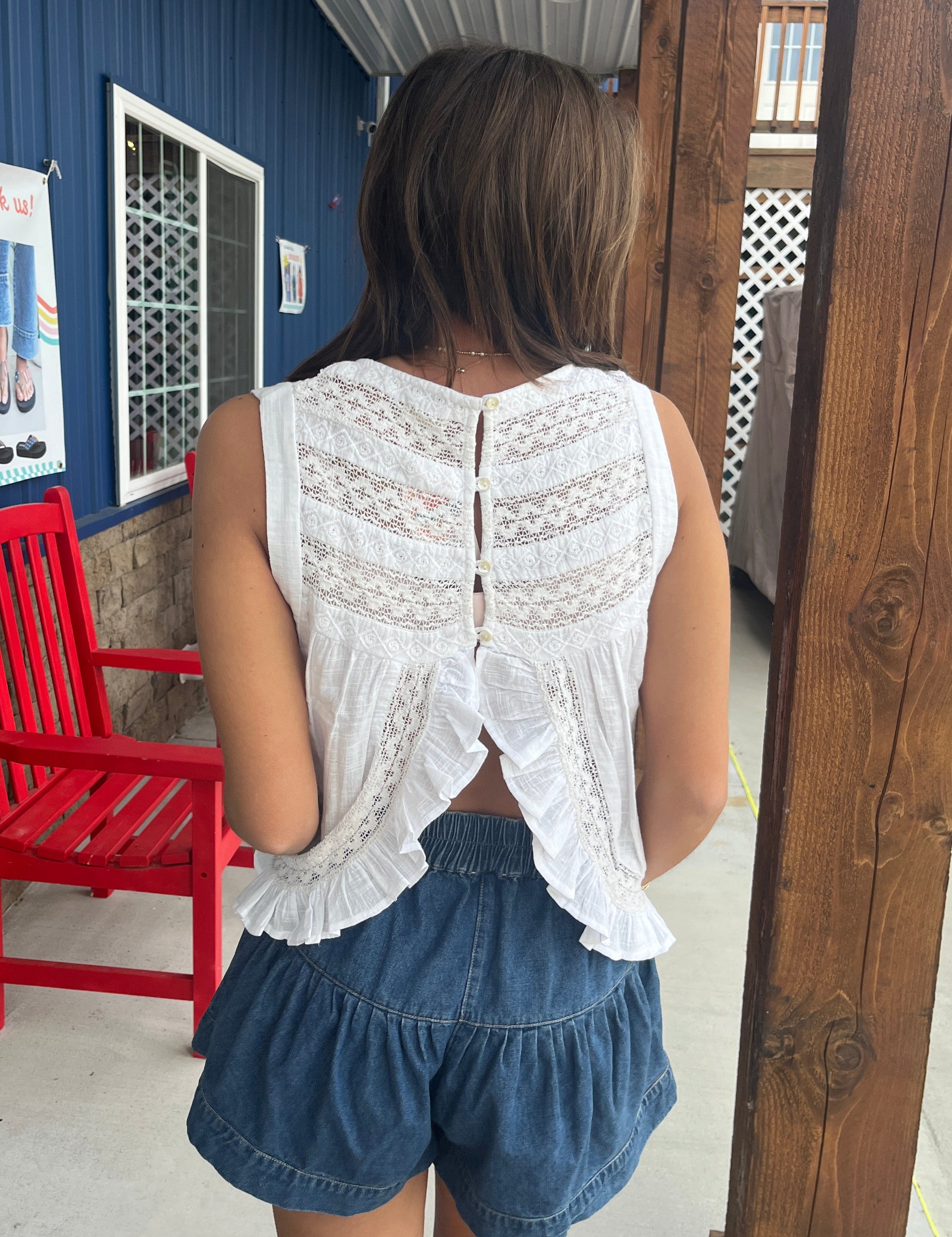 Sleeveless Ruffled Flow Top