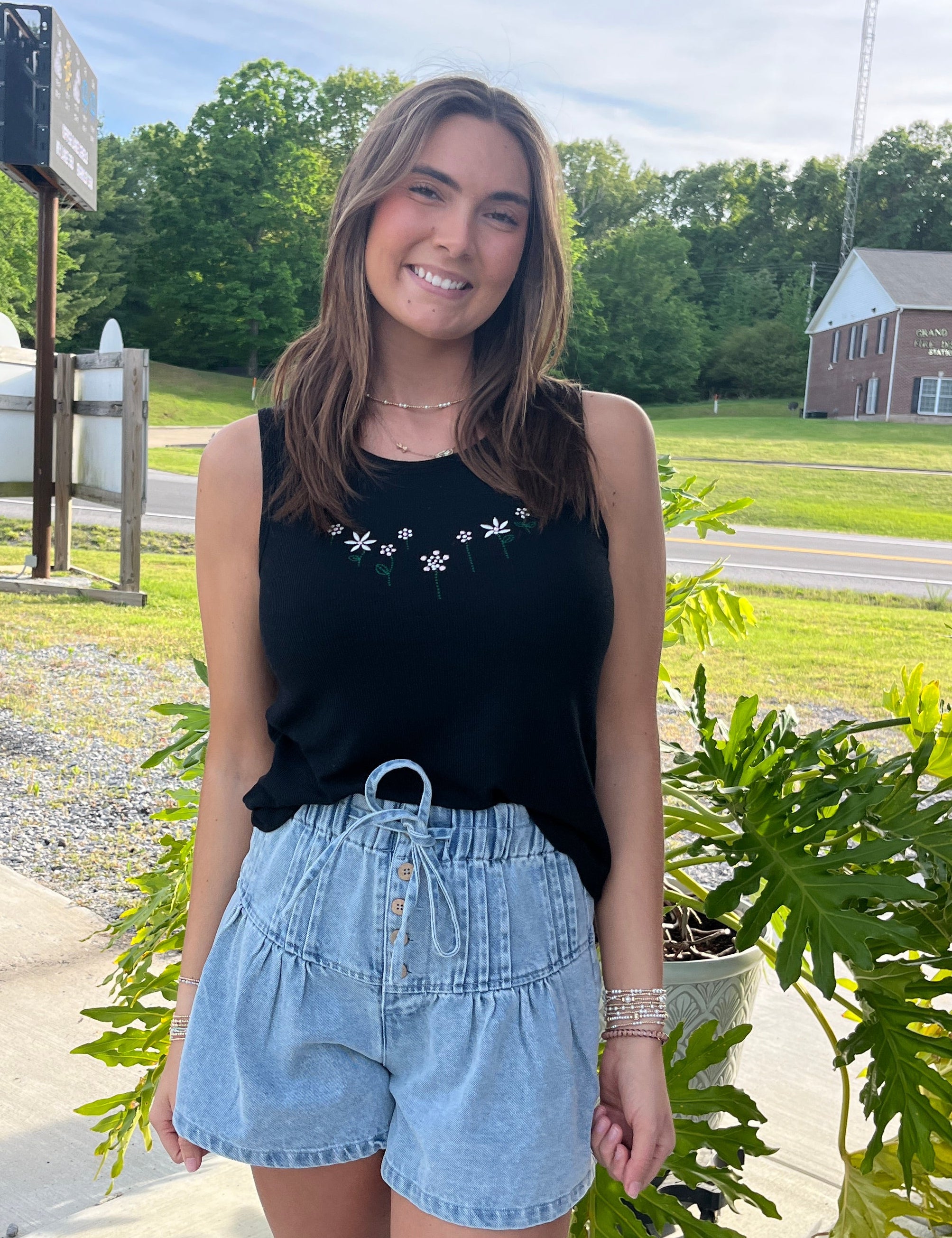 Embroidered Tank Top