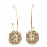 Kayla Lion Head Disk Earrings