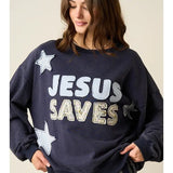 Jesus Saves Patchwork Sweatshirt