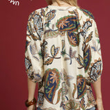 Boho Paisley Puff Sleeve Top