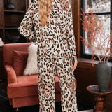 Leopard Colorblock Pajama Lounge Set