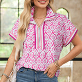 Pink Bohemian Print Blouse