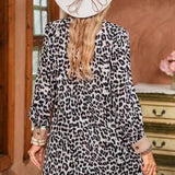 Leopard Print Dress with Contrast Details