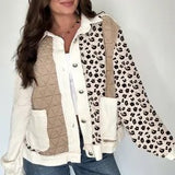 Khaki & Leopard Quilted Patchwork Jacket
