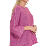 Boxy Sweater with 3/4 Sleeves