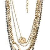 Necklace W/Mixed Layered Chains