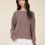 Boat Neck Knit Sweater