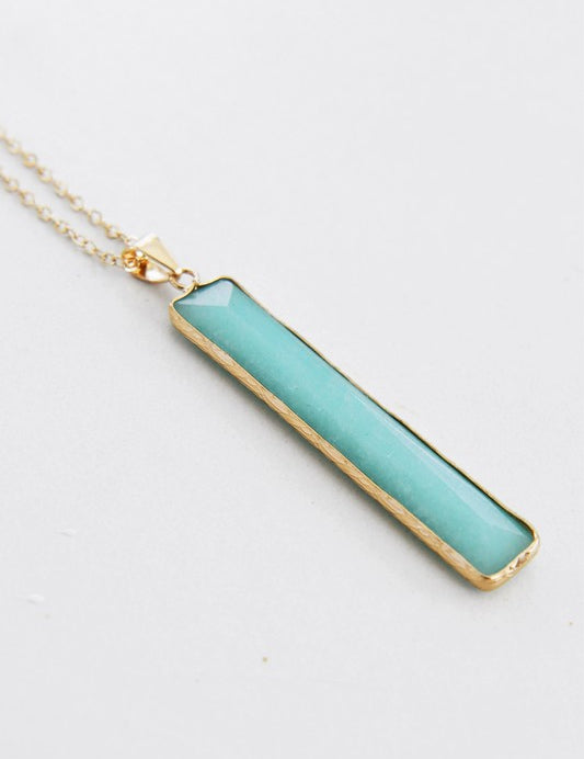 Stone Bar Pendant Necklace