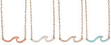 Rose Gold Enamel Open Wave Necklace