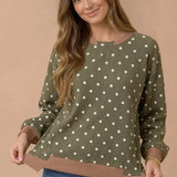 Polka Dot Wave Rib Top