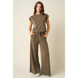 Drawstring Wide Leg Pants