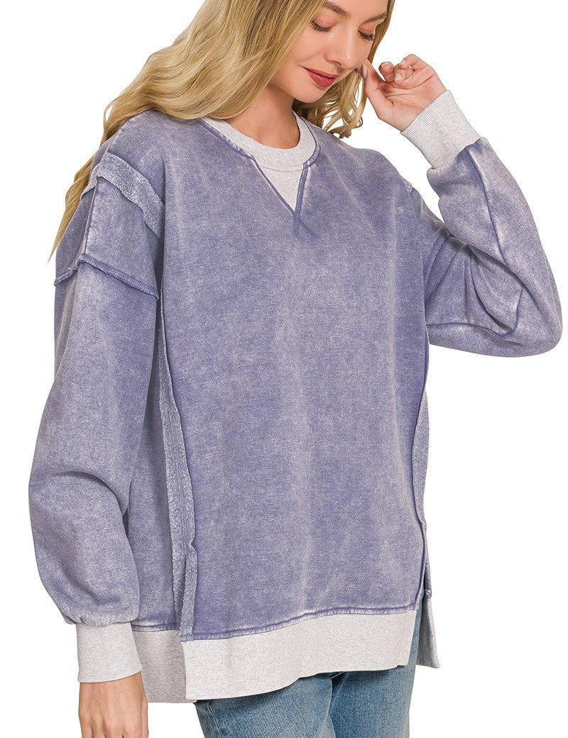 Contrast Trim Pullover