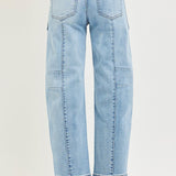 Risen Boyfriend Ankle Jeans with Patch Pockets
