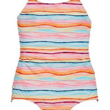 Girls One Piece Patterned Swimsuit