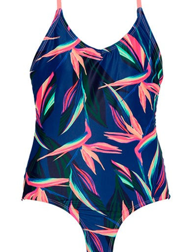 Girls One Piece Patterned Swimsuit