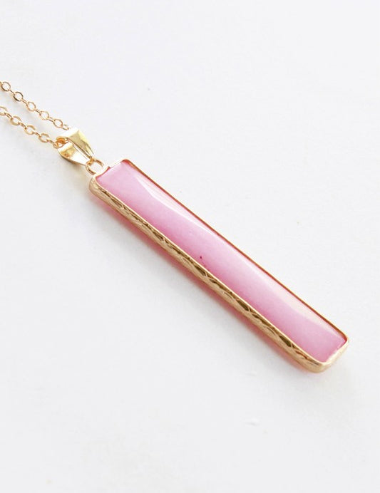 Stone Bar Pendant Necklace