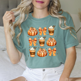 Pumpkin Bow Squared on Comfort Colors