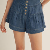 Tiered Button Up Shorts