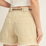 Drawstring Striped Shorts