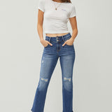 Risen High Rise Ankle Straight Jeans