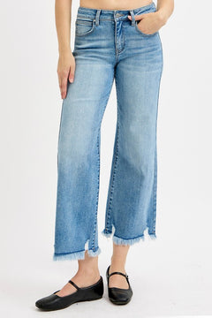 Risen Mid Rise Crop Wide Leg Jean