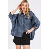 Washed Denim Chambray Top
