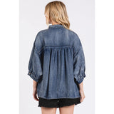 Washed Denim Chambray Top