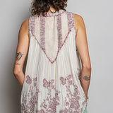 Sleeveless Floral Embossed Top