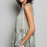 Sleeveless Floral Embossed Top