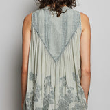Sleeveless Floral Embossed Top