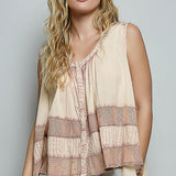 Sleeveless Button Up Top