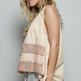 Sleeveless Button Up Top