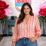 Pink Striped Blouse