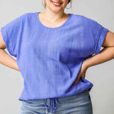 Linen Drawstring Top