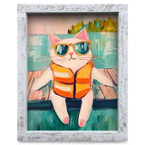 Cute Dock Cat Framed Print