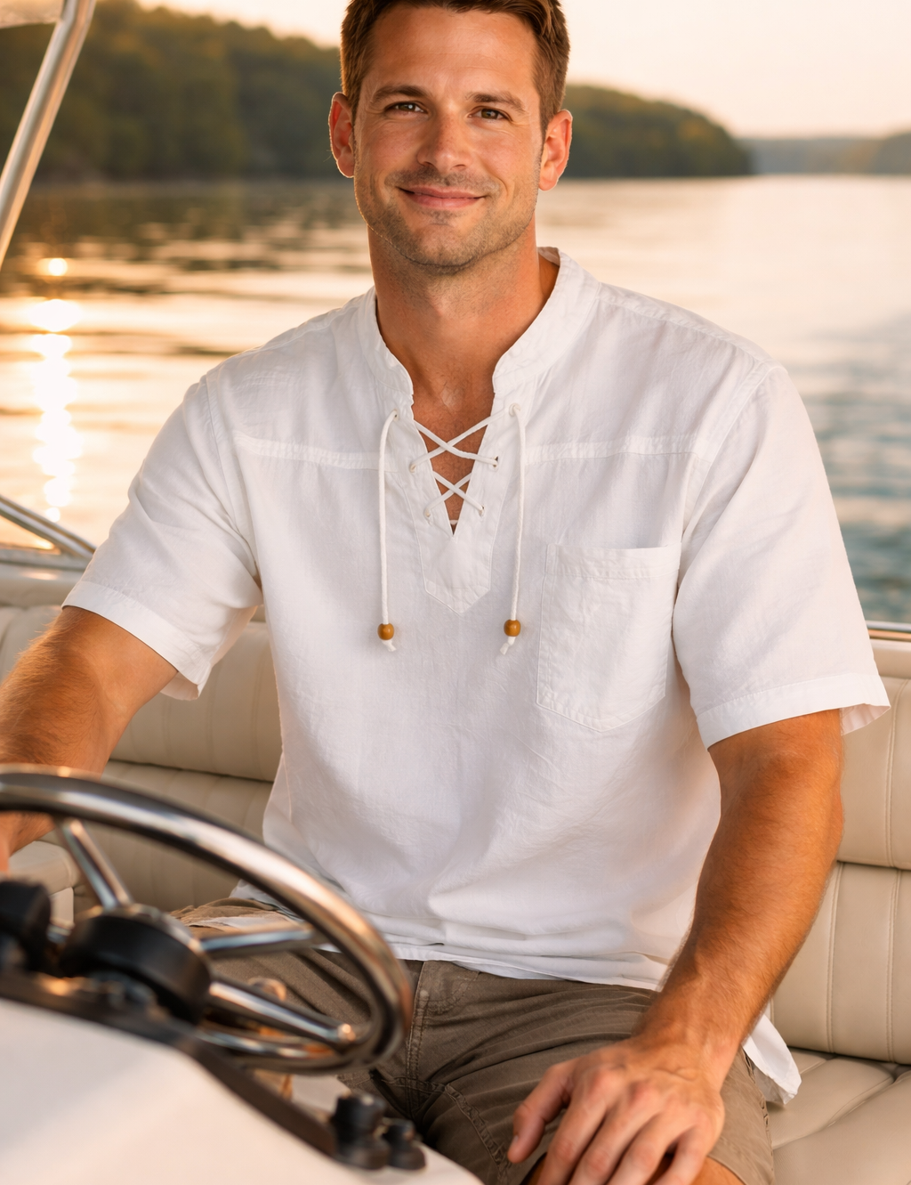 Open Laced Tie Shirt