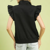 Ruffled Zip Up Shirt