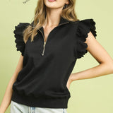 Ruffled Zip Up Shirt