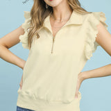 Ruffled Zip Up Shirt