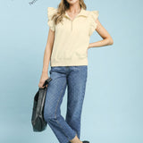 Ruffled Zip Up Shirt