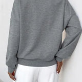 Open Flower Design with Pearls Sweatshirt