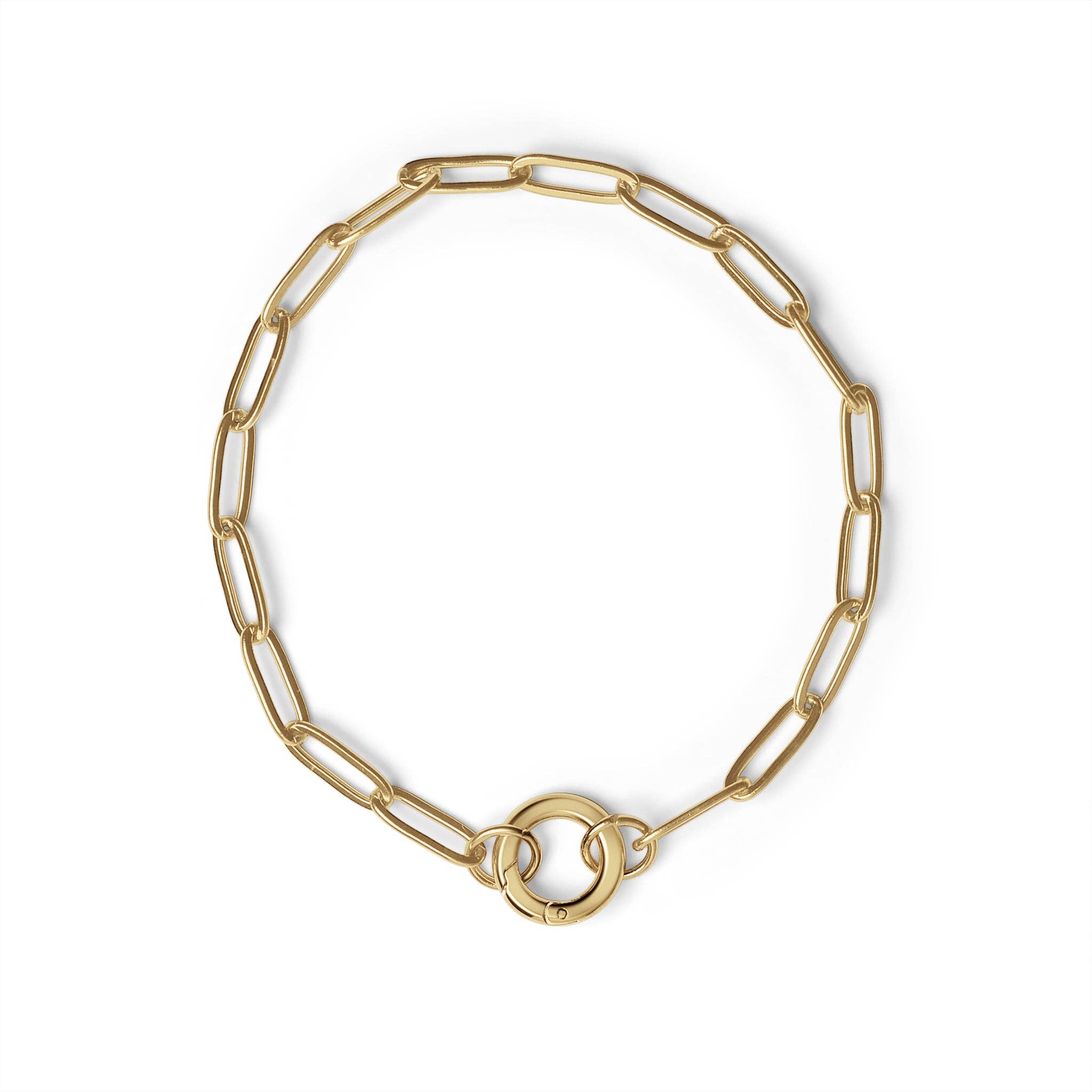 Stainless Steel Paperclip with Charm Keeper Chain Bracelet