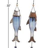 Hanging Glass Fish Wind Chime - 2 Assorted Colors