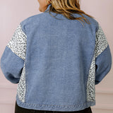 Leopard Patchwork Denim Jacket