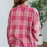 Pink Plaid Long Sleeve Shirt