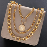 Golden Coin 3pc Chain Necklace