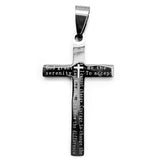 Serenity Prayer Cross Stainless Steel Charm