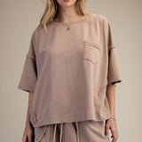 Washed Terry Boxy Top
