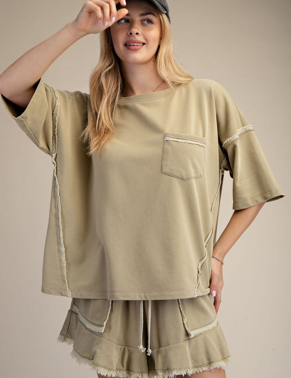 Washed Terry Boxy Top